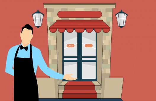 Free Stock Photo of Restaurant Waiter Illustration