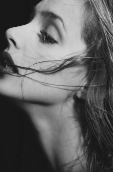 Free Stock Photo of Sensual Girl Portrait - Black and White
