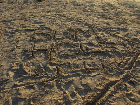 Free Stock Photo of A writing in the sand