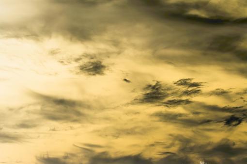 Free Stock Photo of Black clouds and orange sky