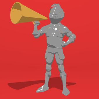 Free Stock Photo of Knight with Megaphone on Red