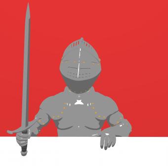 Free Stock Photo of Knight Behind a Wall on Red
