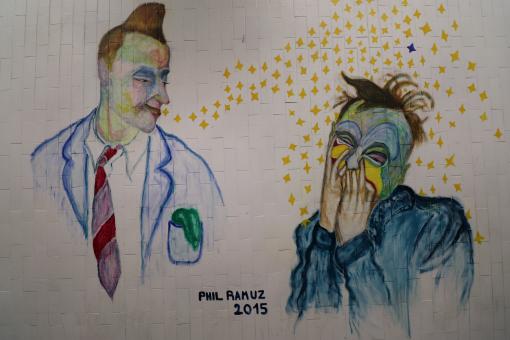 Free Stock Photo of Graffiti of two men