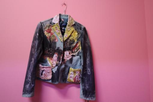Free Stock Photo of Modern art jacket on a coat hanger
