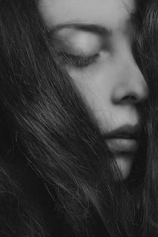 Free Stock Photo of Dark Haired Beauty with Closed Eyes