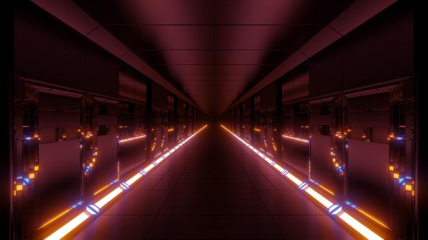 Free Stock Photo of Clean dark stylish cool space tunnel design wallpaper