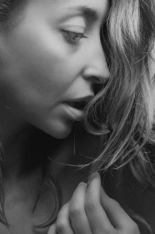 Free Stock Photo of Beautiful Model Profile in Black and White