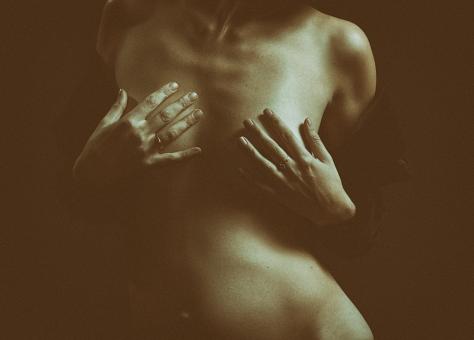 Free Stock Photo of Semi Nude Girl - Monochrome