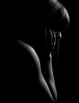 Free Stock Photo of Female Profile - Black and White Fineart