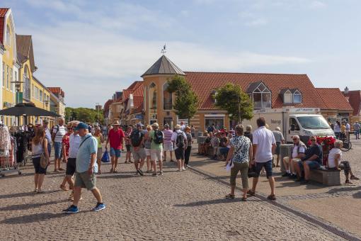 Free Stock Photo of Crowded Street in Skagen, Denmark