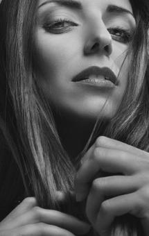 Free Stock Photo of Woman Portrait - Monochrome