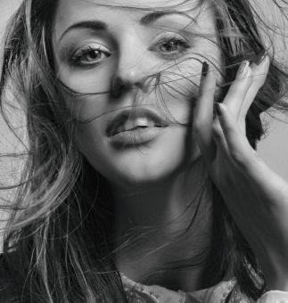 Free Stock Photo of Young Female Model Portrait in Black and White