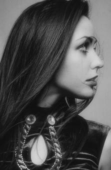 Free Stock Photo of Brunette Profile in Black and White
