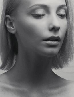 Free Stock Photo of Beautiful Model - Closed Eyes - Black and White