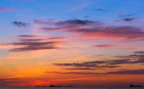 Free Stock Photo of Purple sky at sunset