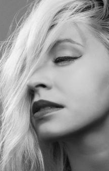Free Stock Photo of Blond Fashion Model Portrait in Monochrome