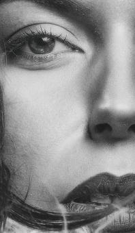 Free Stock Photo of Girl Closeup - Black and White Portrait