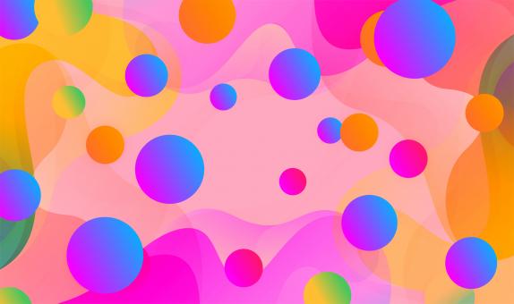 Free Stock Photo of Abstract Background - Colorful Balls and Curves