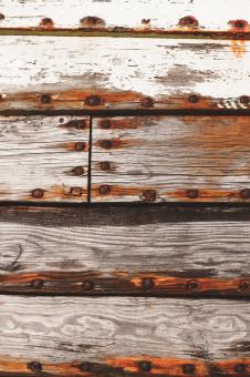 Free Stock Photo of Old Rusty Nails in Wooden Planks