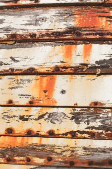 Free Stock Photo of Corroded Nails in Wooden Ship Hull