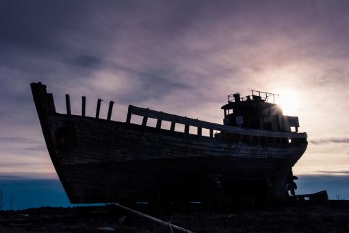Free Stock Photo of Old Boat Wreck in Iceland