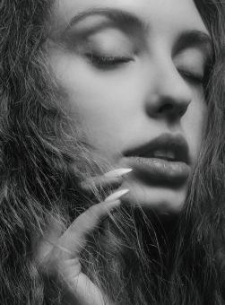 Free Stock Photo of Closed Eyes - Monochrome Female Portrait