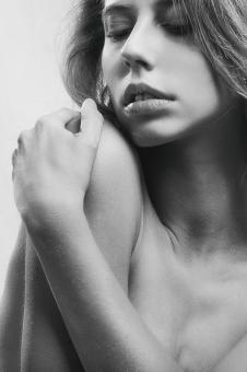 Free Stock Photo of Female Beauty - Monochrome Portrait