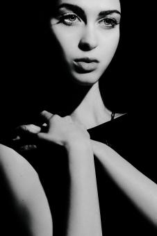 Free Stock Photo of Low Key Portrait of a Woman