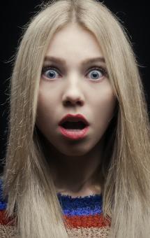 Free Stock Photo of Girl Surprised - Portrait