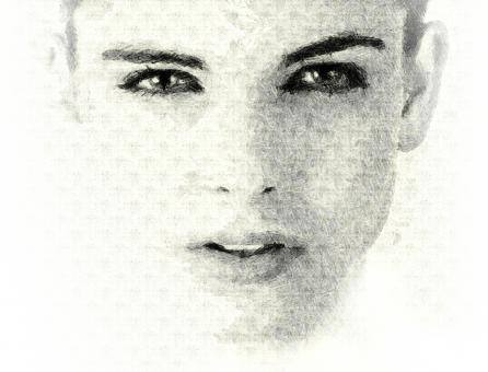 Free Stock Photo of Feminine Eyes - Sketch Portrait