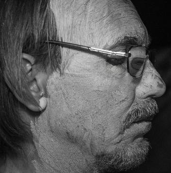 Free Stock Photo of Old Man Profile - Black and White