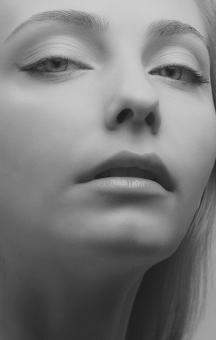Free Stock Photo of High Key Girl Portrait - Black and White