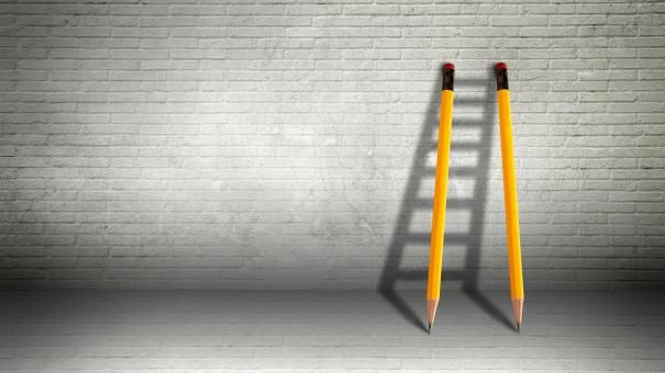 Free Stock Photo of Pencils Against a Wall Forming Ladder