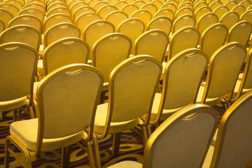 Free Stock Photo of Rows of Arranged Chairs