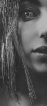 Free Stock Photo of Girl Half Portrait - Monochrome