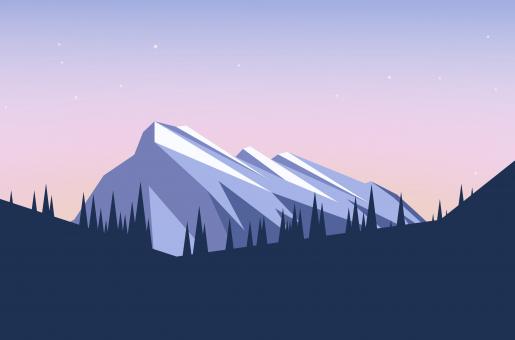 Free Stock Photo of Abstract Landscape - Abstract Mountains and Trees