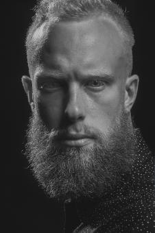 Free Stock Photo of Man with Beard - Monochrome