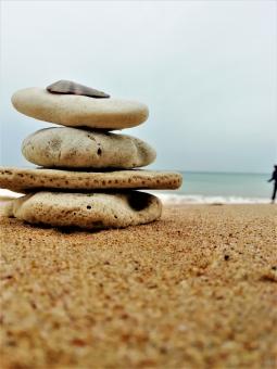 Free Stock Photo of Stacked Beach Rocks in Brighton