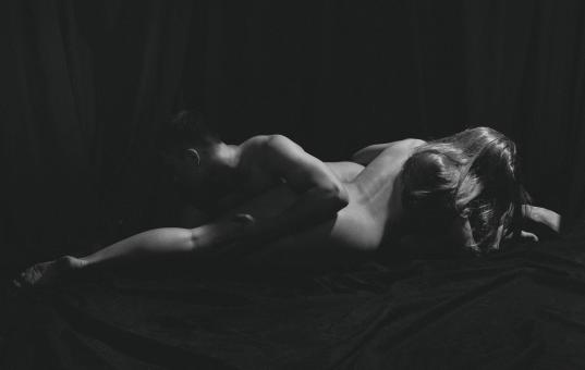 Free Stock Photo of Artistic Couple Nude - Black and White