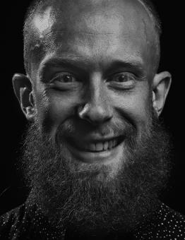 Free Stock Photo of Man with Large Beard - Monochrome Portrait