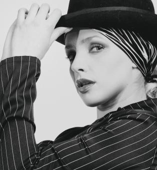 Free Stock Photo of Woman with a Hat - Black and White Portrait
