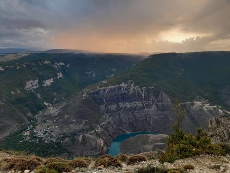 Free Stock Photo of Sulak Canyon with Dramatic Sky