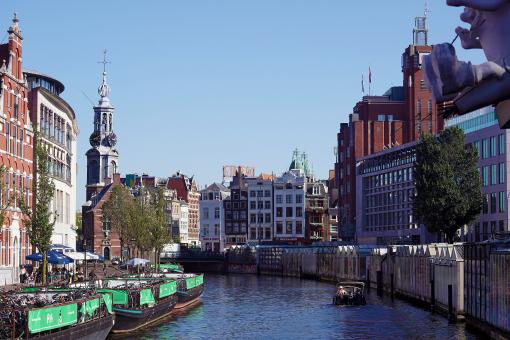 Free Stock Photo of A view over a canal in Amsterdam