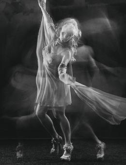 Free Stock Photo of Dancer - Multiple Exposure - Monochrome