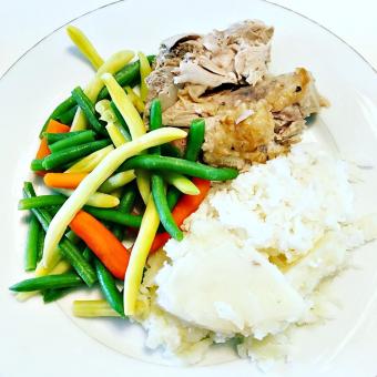 Free Stock Photo of Meat with mixed beans carrot and rice