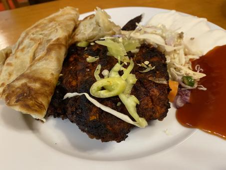 Free Stock Photo of BBQ chicken with Parata