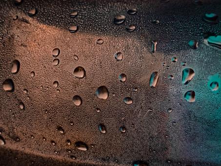 Free Stock Photo of Droplets on Metal Surface