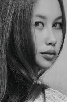 Free Stock Photo of Asian Model Portrait - Black and White