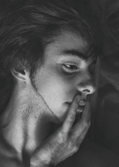 Free Stock Photo of Young Man Monochrome Portrait