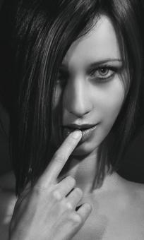 Free Stock Photo of Brunette Model Seducing - Monochrome